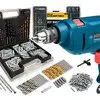 Furadeira De Impacto 3/8 10mm GSB450RE-300P Re 127v Bosch Com Jogo De Brocas Bits E Buchas 300 Peças The Black Tools - 1