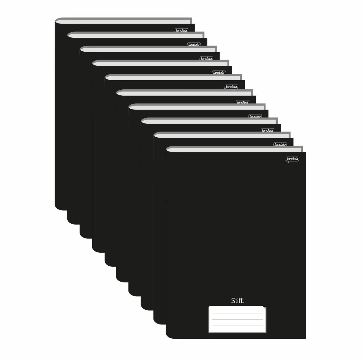 Caderno Brochura 1/4, Jandaia 63770, Preto, Pacote com 10 Unidades