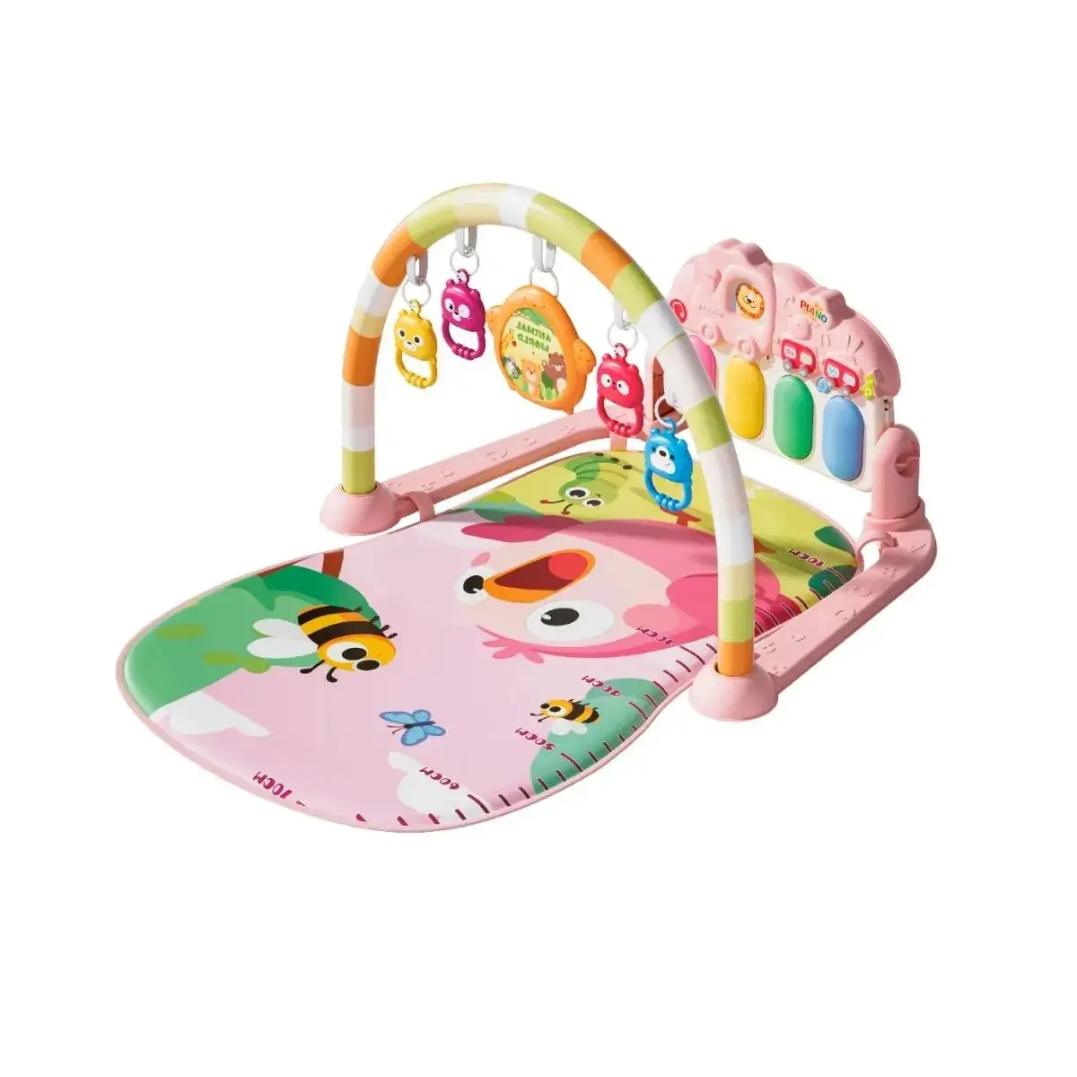 Tapete De Atividades Para Bebê Piano Musical Ginásio Móbile 5 Brinquedos Piuí Rosa Maxi Baby - 1