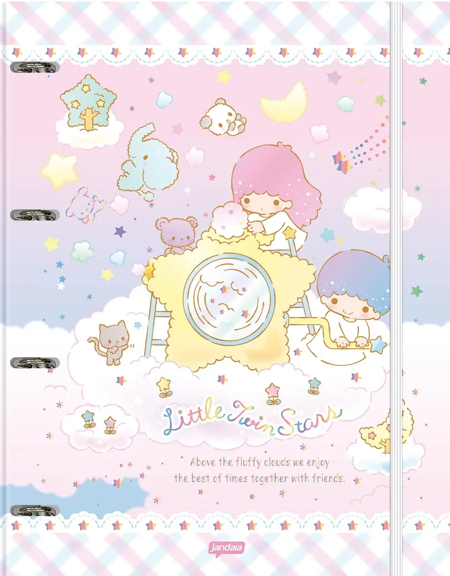 Jandaia - Caderno Argolado Cartonado Universitário Hello Kitty e Amigos 80 folhas - 1 Unidade - Caderno - Tamanho Universitário