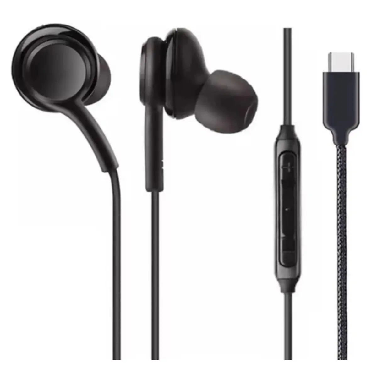 Fone de Ouvido com Fio Entrada Tipo C Som Balanceado USB-C Cabo de Tecido Antitramado,Qualidade Premium - 1