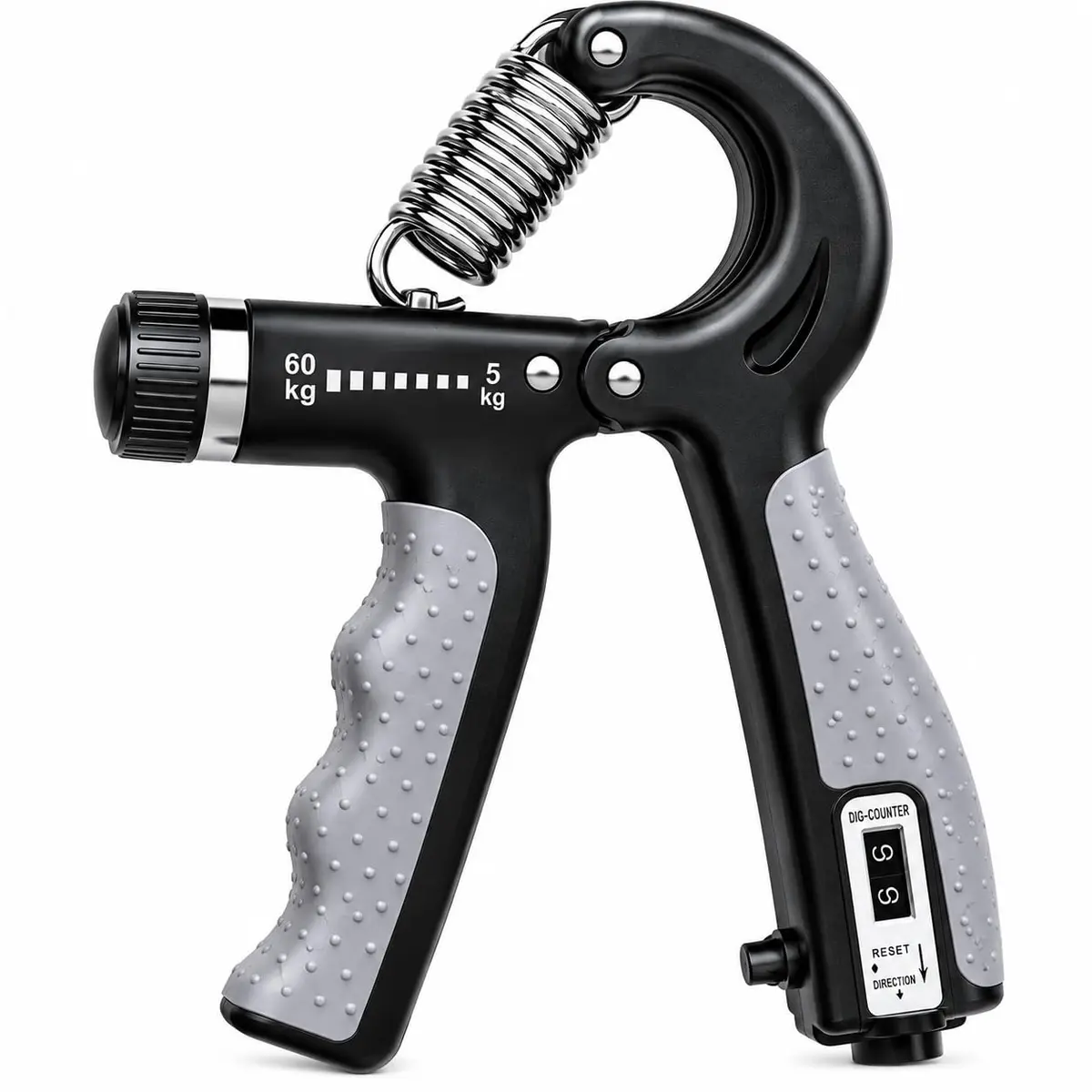 Hand Grip Ajustável com Contador 5kg a 60kg Exercitador de Mãos e Pegada