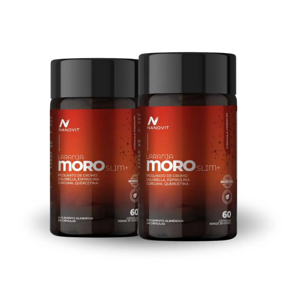Nanovit Laranja Moro Slim+® Morosil 9 em 1 | Espirulina Chlorella Curcumina Quercetina Própolis Picolinato Cromo | Metabolismo Saciedade Antioxidante Clean Label | ANVISA | 60 Cápsulas (2)