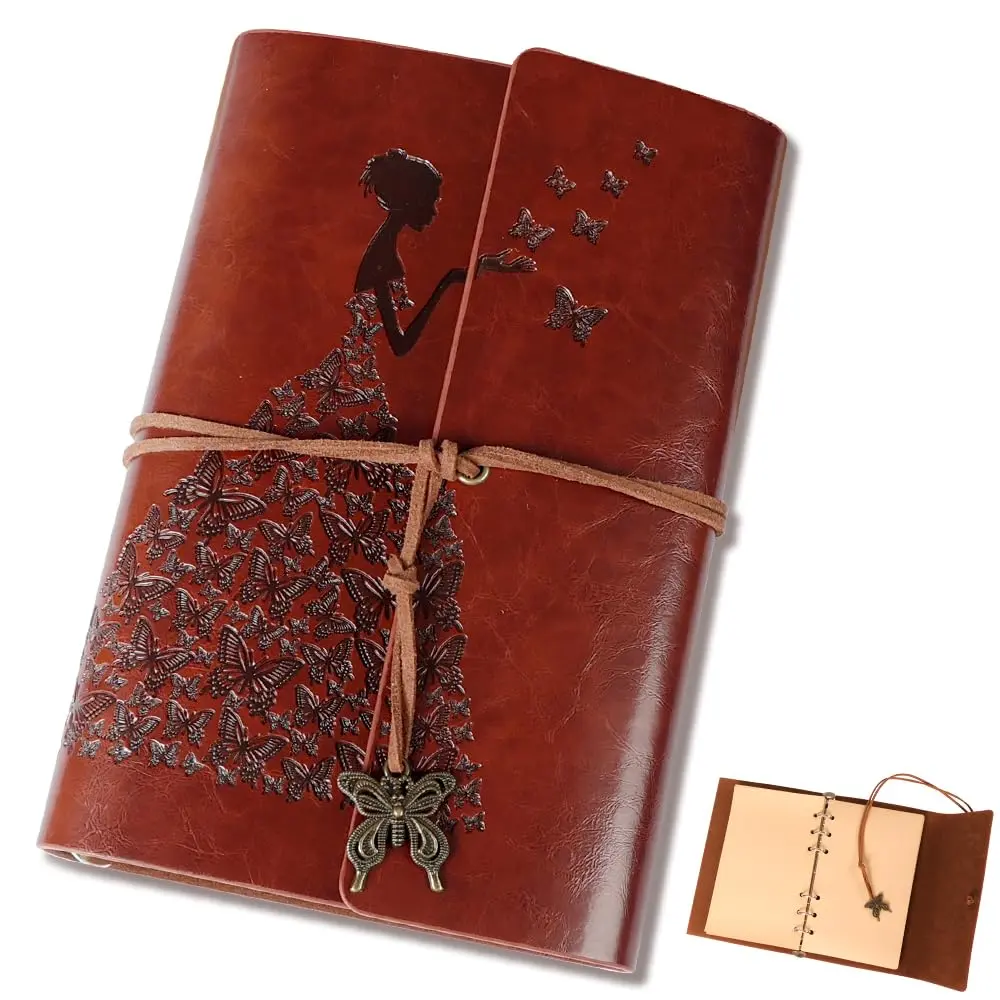 Diario de Viagem, Caderno Couro, Caderno Vintage, Caderno Capa de Couro, Caderno, Caderno Tem 80 Folhas e 160 Páginas, Caderno Sem Pauta, Caderno de Couro, DiáRio de Viagem, Caderno de Viagem, Diario