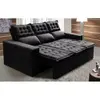 Sofá 3 Lugares Retrátil e Reclinável Cama inBox Slim 2,00m Velusoft Preto - Preto - 1