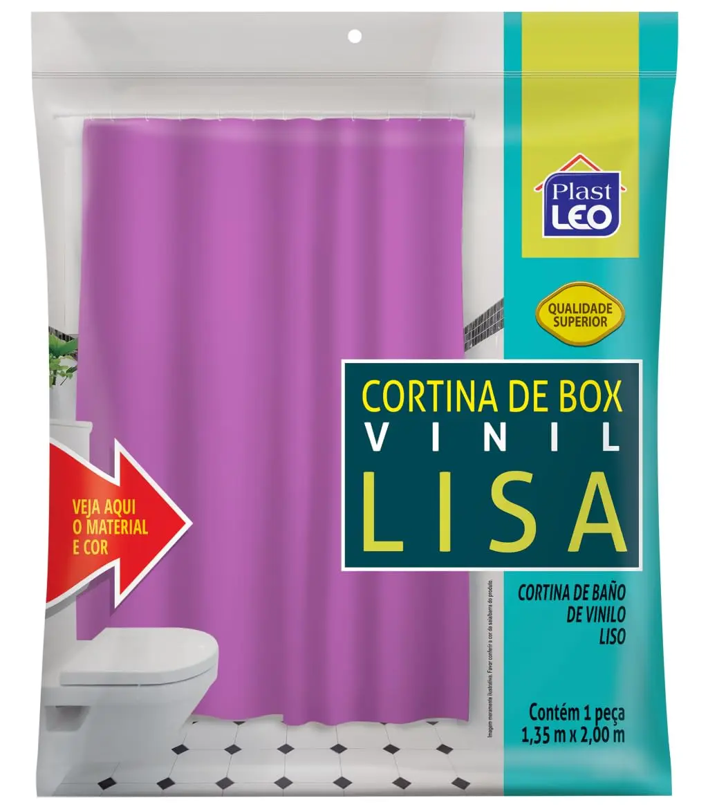 Cortina para Box Lilás (1,35x2,00m) | Plast Leo (Ref.: 603-A)