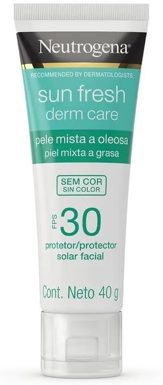 Protetor Solar Facial Neutrogena Sun Fresh Derm Care, Sem Cor, FPS 30, 40g