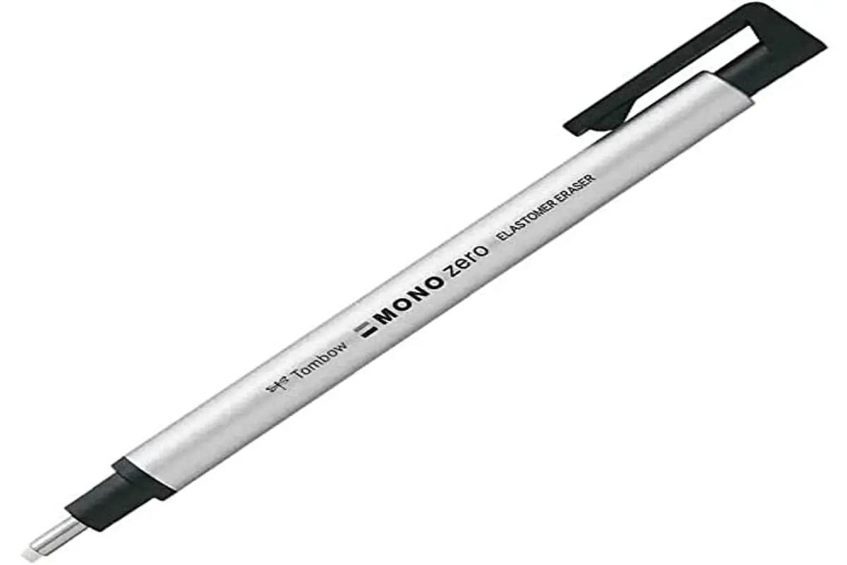 Caneta Borracha Mono Zero Ponta Redonda, Branco/Negro, ø 2.3 mm, Tombow, 57305