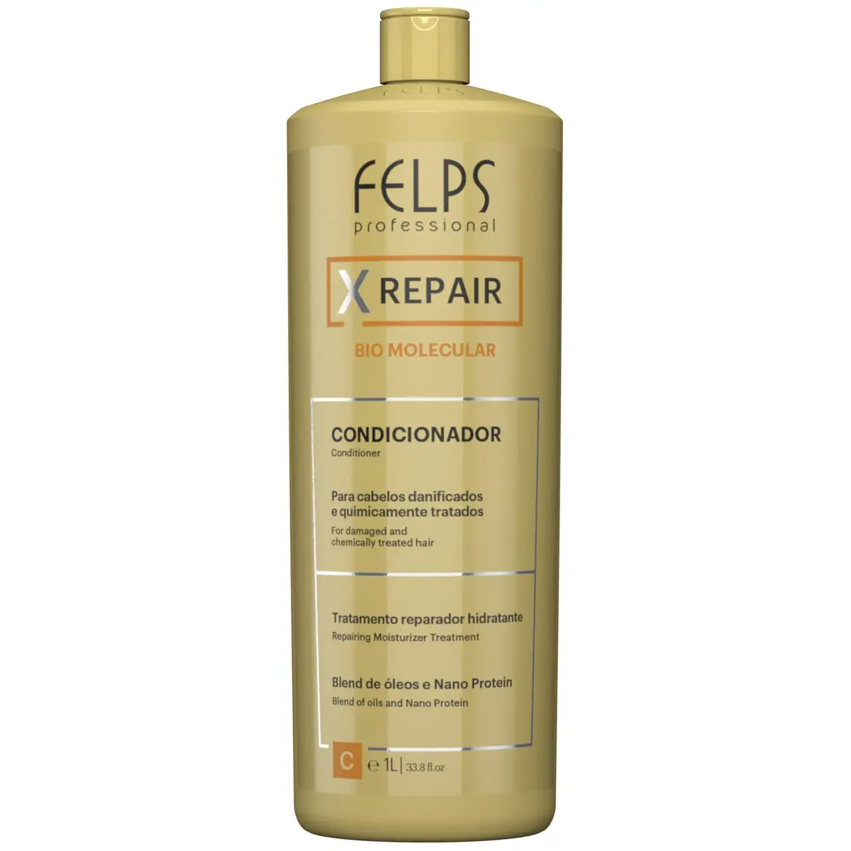 Felps X Repair Condicionador 1L, Felps Professionnel, 1000ml - 1