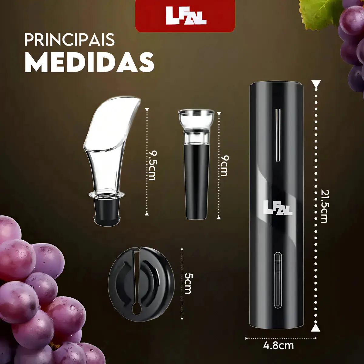 Abridor De Vinho Potente Saca Rolhas Automático Portátil Removedor De Rolha Kit 4 Em 1 Abridor De Garrafas Prático Frio Resistente Presente Fondue Jantar Elegante ABS Multifuncional Casa Lfal thumbnail 4
