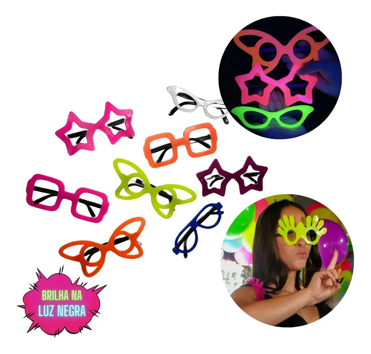 Kit Óculos Coloridos 50un Divertido Festa Balada Sortidos thumbnail 7