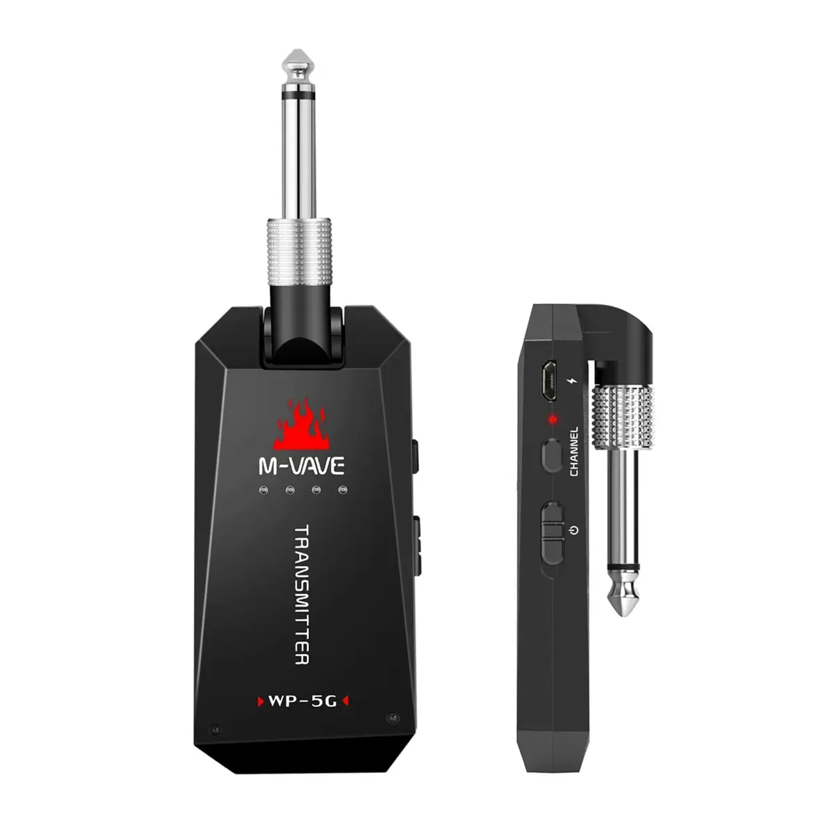 VEDO M-VAVE WP-3 Sistema Wireless para Guitarra 5.8G, com Transmissor e Receptor, Baixa Latência de 5.6ms, Alcance de 30m, Compatível com Cabo Type-C, Ruído THD+: -98 dB, Bateria de 1100mAh 8H