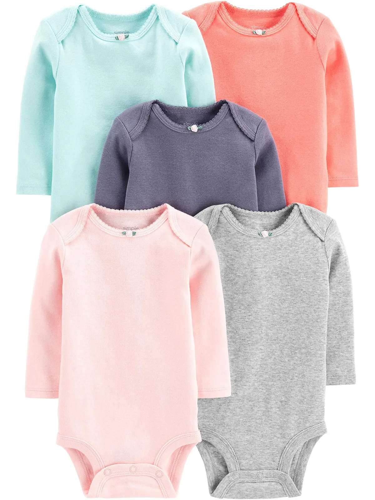 Body Pacote com 5 bodies de manga comprida Simple Joys by Carter'sMeninas