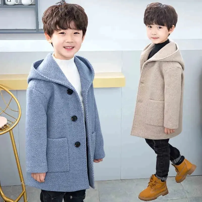 Jaqueta de lã de inverno para menino nova versão coreana 2024 moda espessamento bonito comprimento médio manter quente roupas casuais infantis