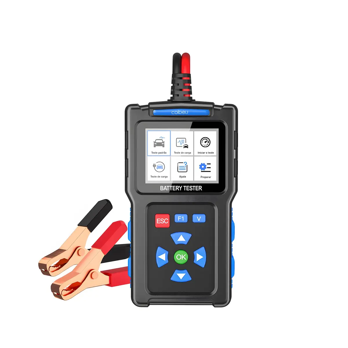 Testador de Bateria Automotiva Coibeu 12V/24V com Medidor CCA, Tela 2,4", Teste de Partida e Alternador para Carros, Caminhões e Motos