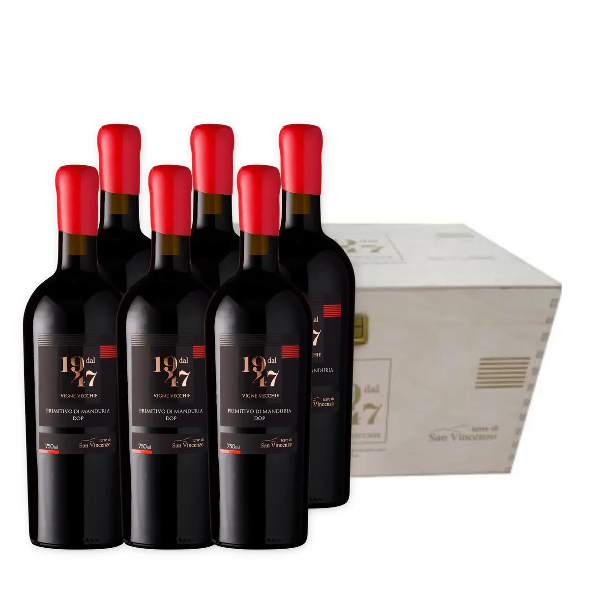 Vinho Tinto Primitivo Di Manduria Dal 1947 Italiano 750ml 6u + CX mad