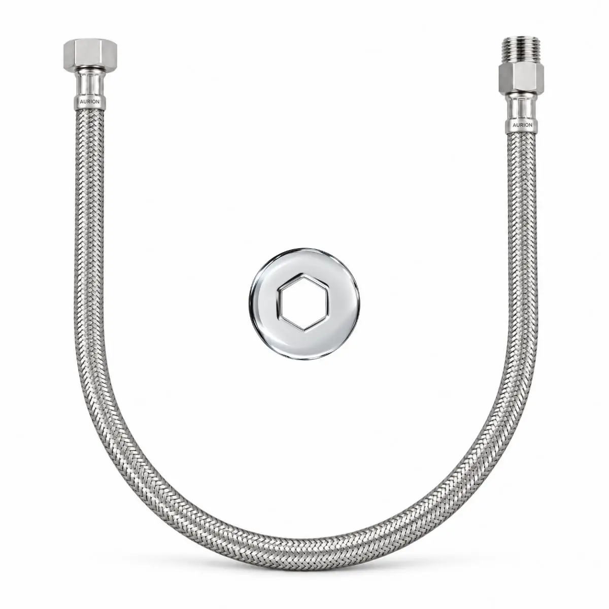 AURION, ENGATE FLEXÍVEL - INOX 304 - M X F - 1/2-60 CM - AURION