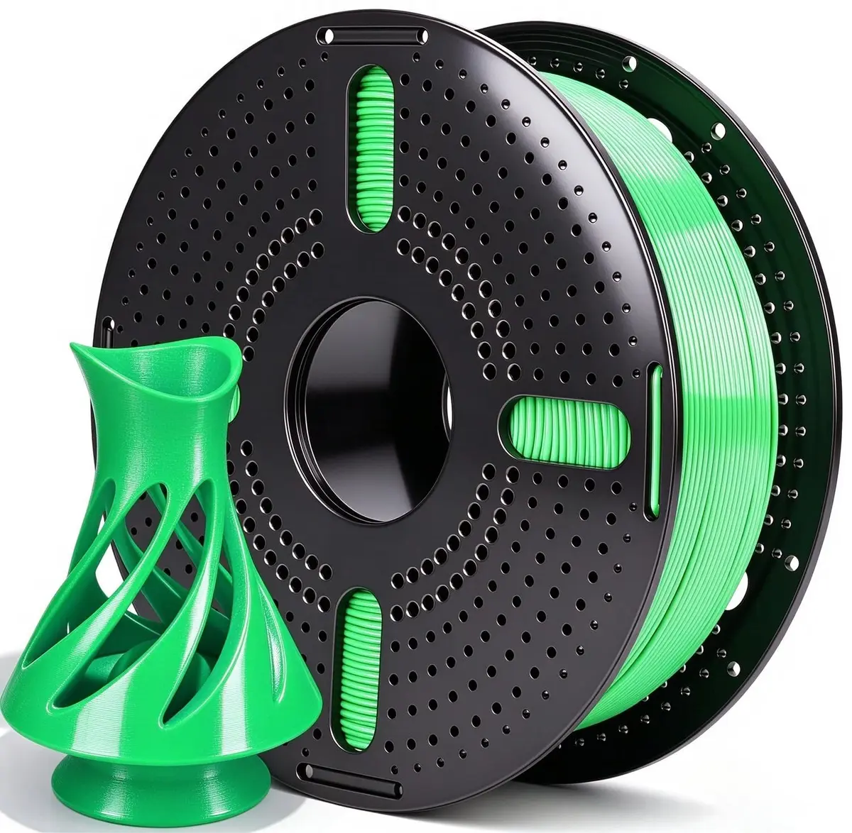 Filamento PLA (Verde), Filamento Pla, Filamento Impressora 3D 1Kg, 1.75mm Efeito Seda Impressora 3D, Temperatura de Impressão 195-230°C