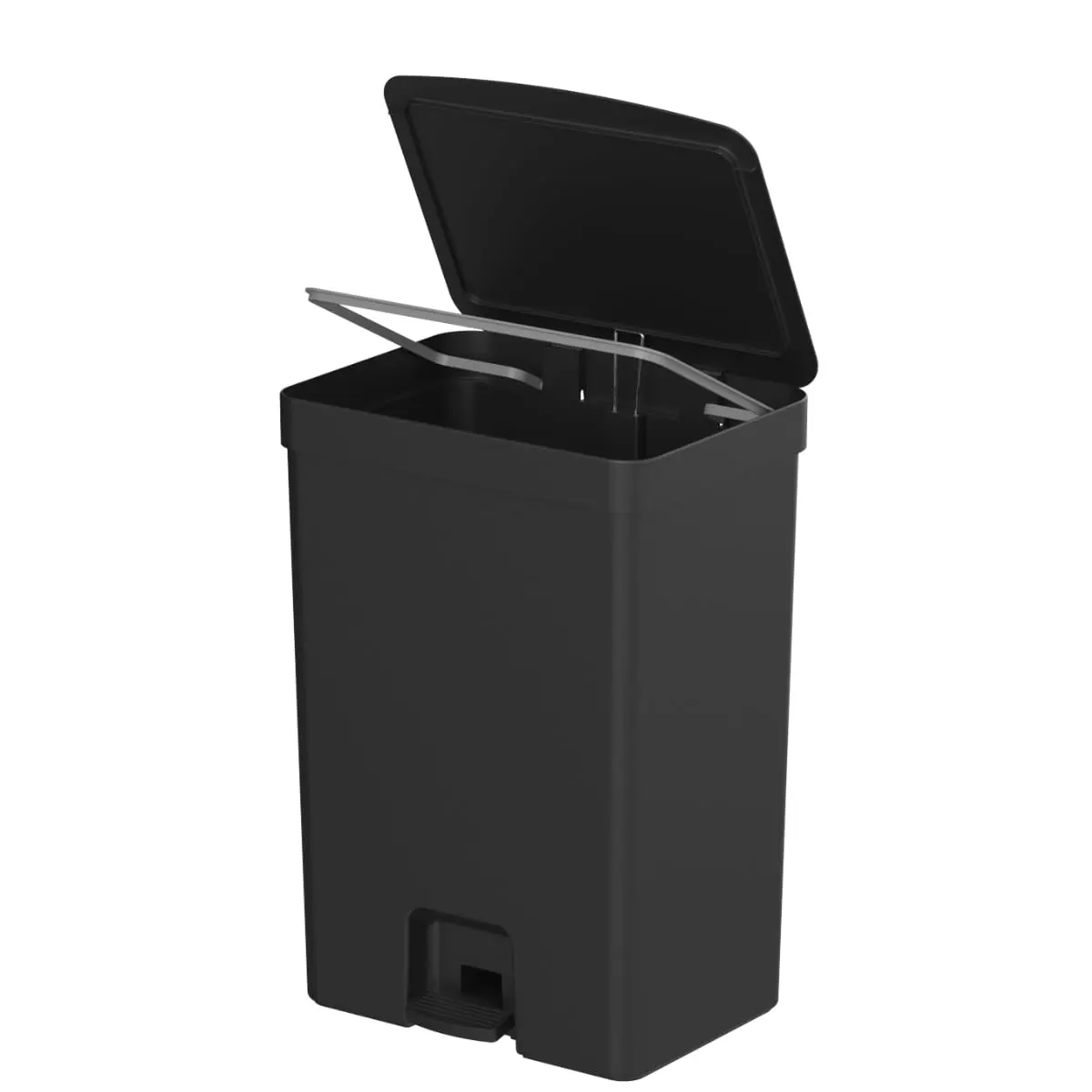 Ou Lixeira com Pedal 50L Preto Linha Trium
