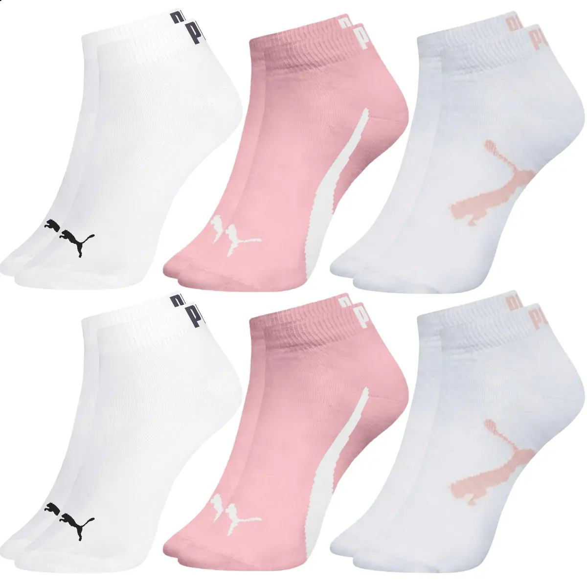 Kit 6 Pares Meia INFANTIL Puma Sapatilha Cano Curto Unissex Juvenil Menino e Menina - 1