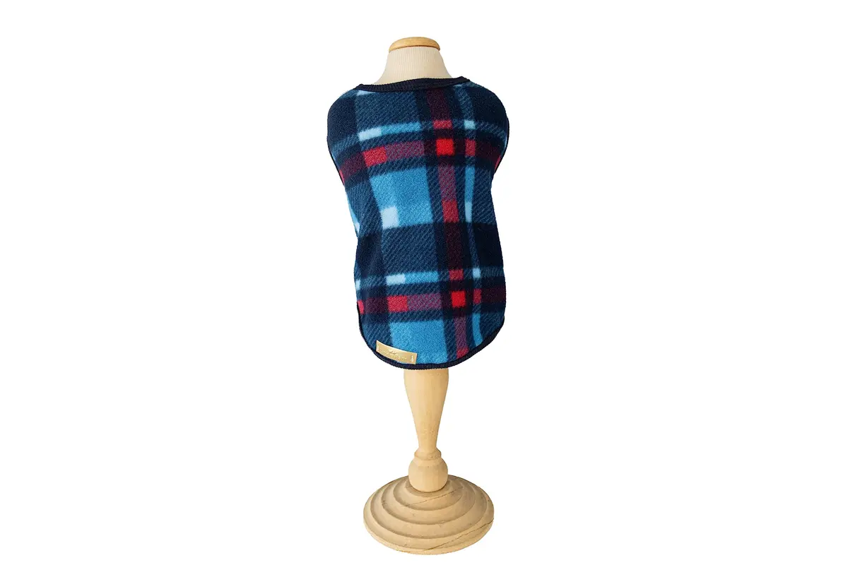 Roupinha Pet Basica para cachorro Marinho xadrez G - 1