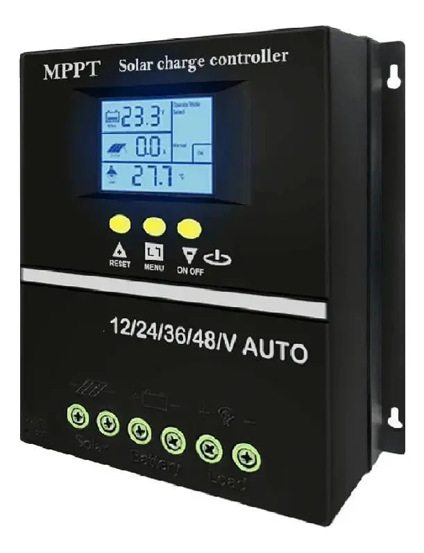 Controlador de carga solar MPPT de 100A, 12V, 24V, 36V e 48V, com display LCD, regulador inteligente para baterias de chumbo-ácido e lítio, entrada máxima de 100V e duas portas USB.