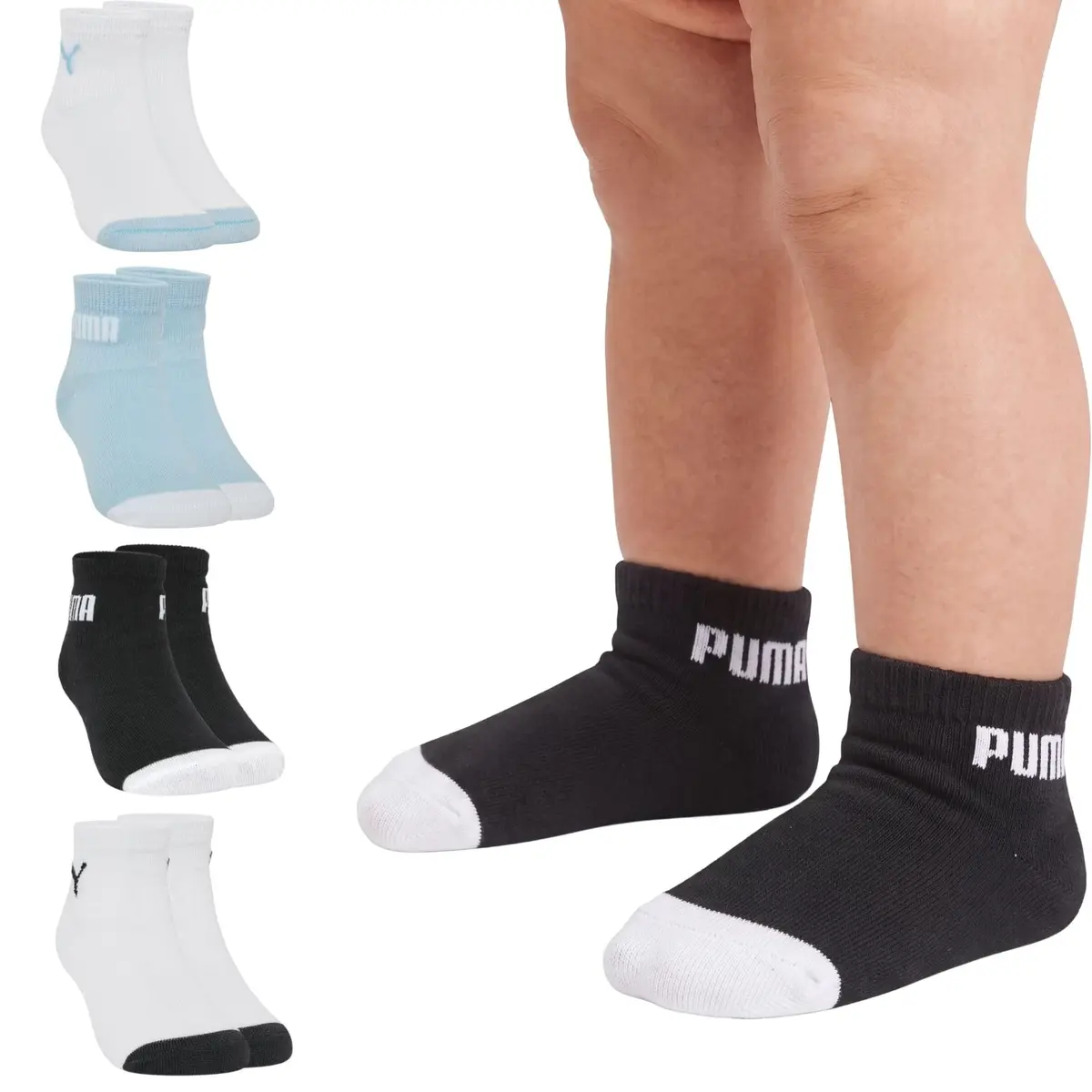 Kit 4 Pares De Meia Bebê Infantil Puma Cano Baixo Cotton Original