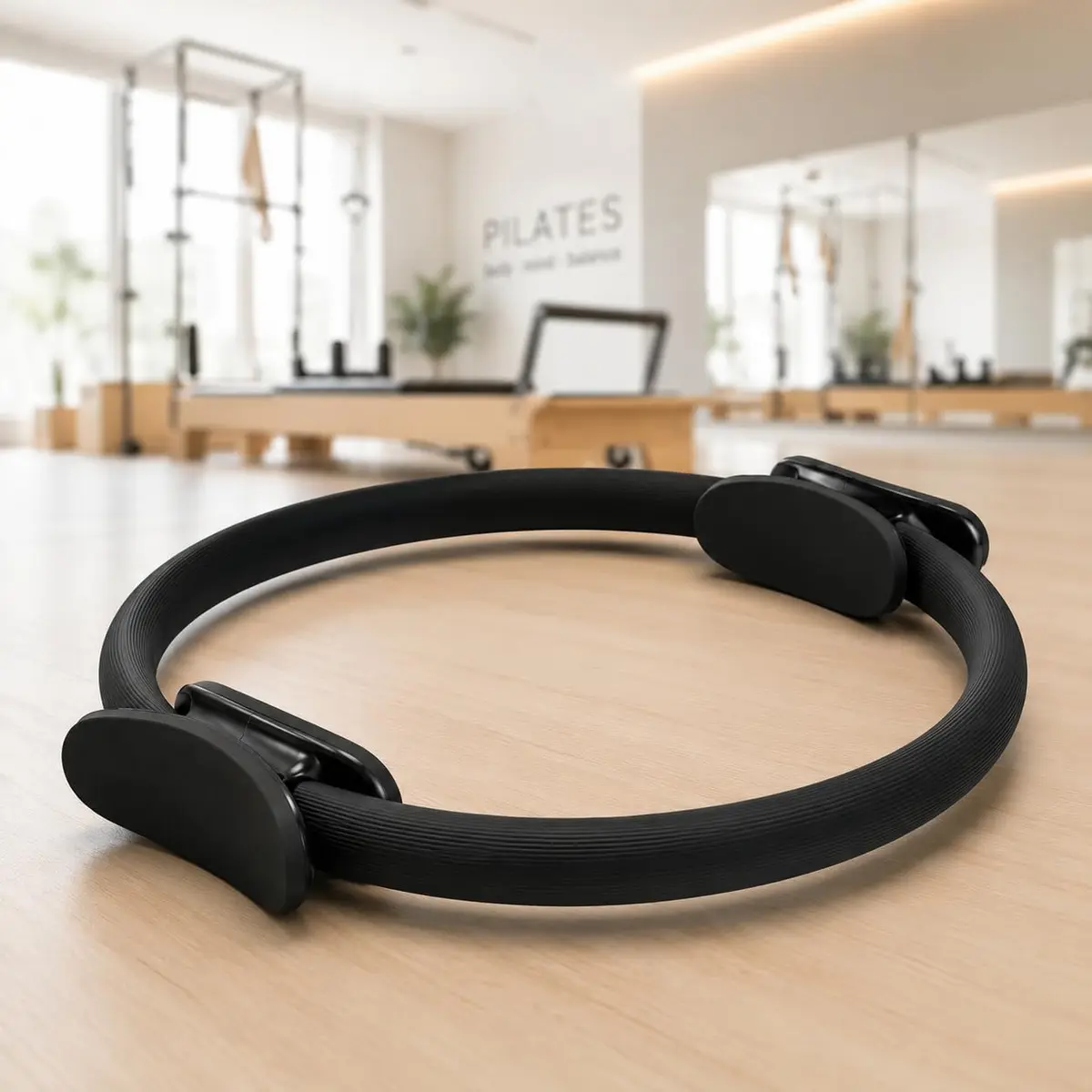 Anel de Pilates 38cm com Pegadores Duplos em EVA – Fortalece Glúteos, Pernas, Braços e Abdômen – Círculo de Pilates para Yoga e Fisioterapia