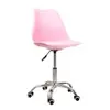 Cadeira Office Base Cromada Com Rodizio Giratória Saarinen Rosa - 1