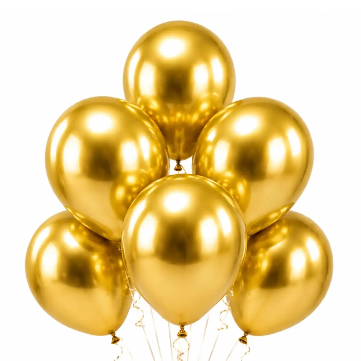 Balões de Látex Cromado Metalizado, 10 Polegadas, 50 Unidades, para Festas e Decoração (DOURADO)