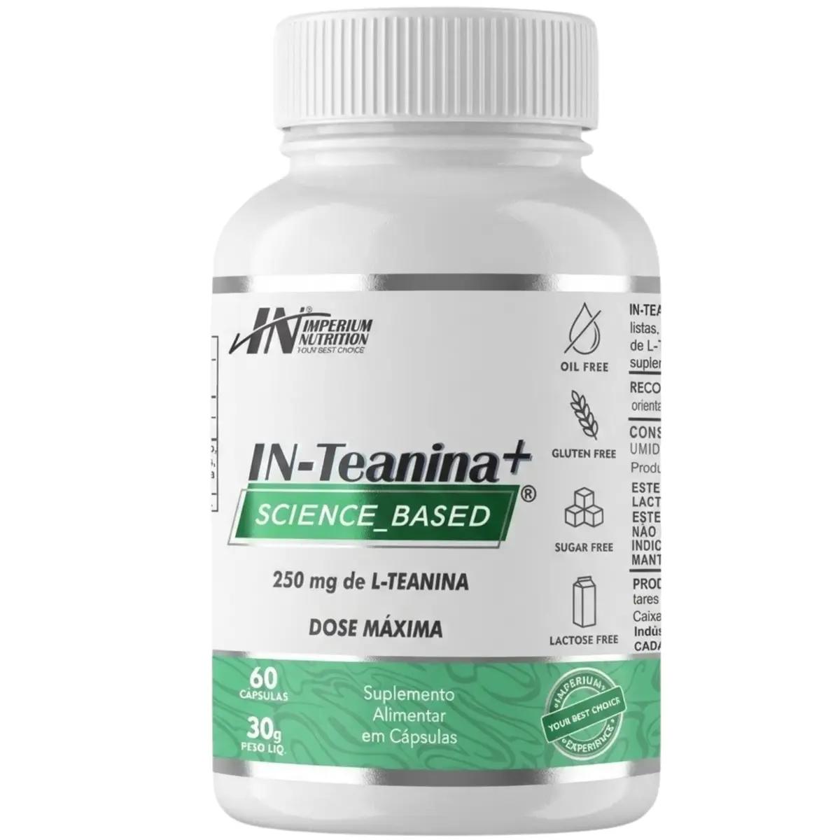 Teanina Máxima Absorção: 250 mcg, 60 Cápsulas- IN-Teanina+ Imperium Nutrition