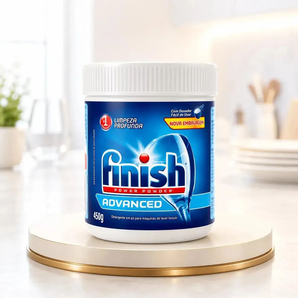 Finish Power Powder Advanced Detergente para Lava Louças em Pó 450g thumbnail 2