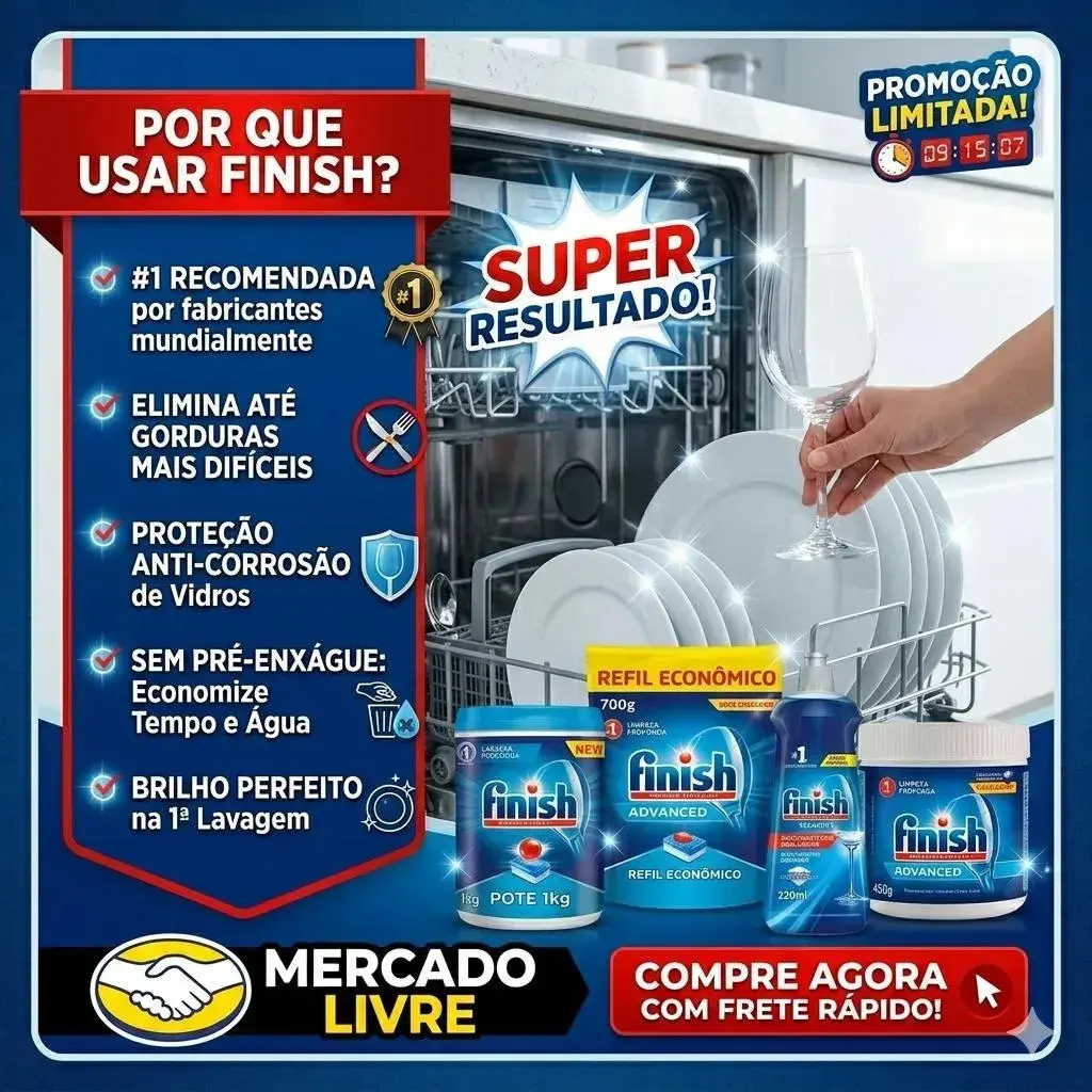 Finish Power Powder Advanced Detergente para Lava Louças em Pó 450g thumbnail 4