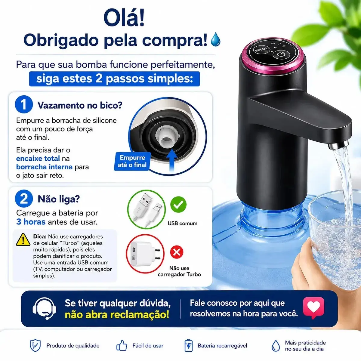 Bomba Elétrica Torneira Galão Água Recarregável Usb 110/220 Preto-Branco thumbnail 10
