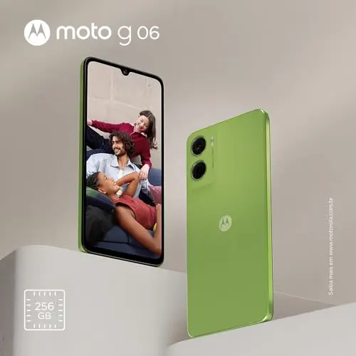 Smartphone Motorola Moto g06-128GB 4GB RAM + 8GB Ram Boost e Camera 50MP com AI Bateria de 5200 mAh Tela 6.9" - Verde thumbnail 4