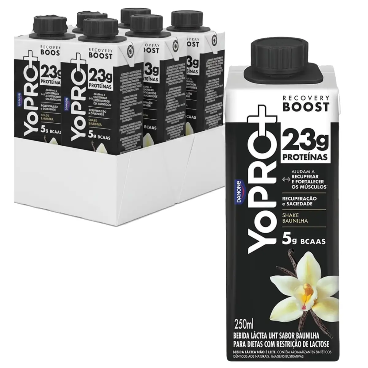 YoPRO Baunilha UHT – Kit com 6 Unidades – 250ml cada – 23g de Proteína – Zero Lactose