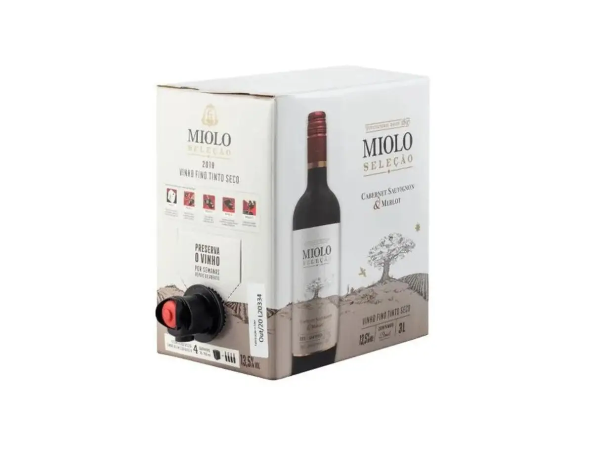 VINHO MIOLO SELECAO TINTO SECO CABERNET/MERLOT BIB 3 X 3 LTS - 1