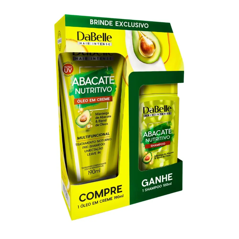 DaBelle Kit Abacate Nutritivo Óleo em Creme 190ml + Shampoo 100ml