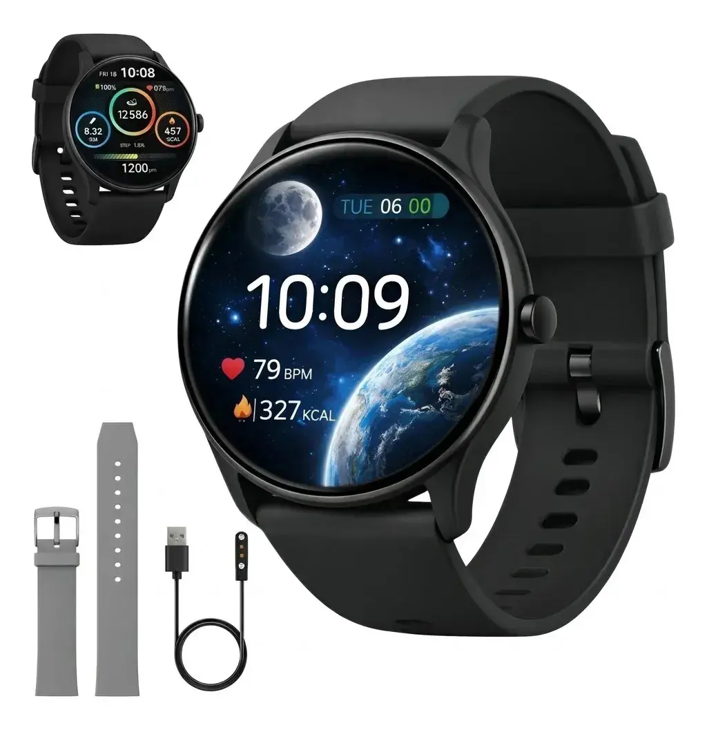 Relógio Smartwatch Inteligente Masculino Ip68 À Prova D'água Notificações Chamadas Bluetooth Saúde Monitoramento De Sono E Esportes Mzcell - 1