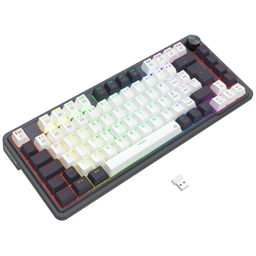 TECLADO MECANICO GAMER UCAL PRO 75% SEM FIO SWITCH MARROM