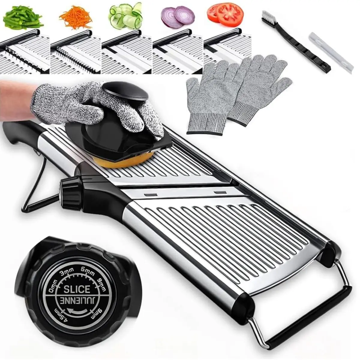 EKROTOK Fatiador Mandoline Fatiador de Alimentos para Cozinha, Profissional, Cortador Fatiador Legumes, Cortador de Batata, Tomate, Cenoura e Cebola