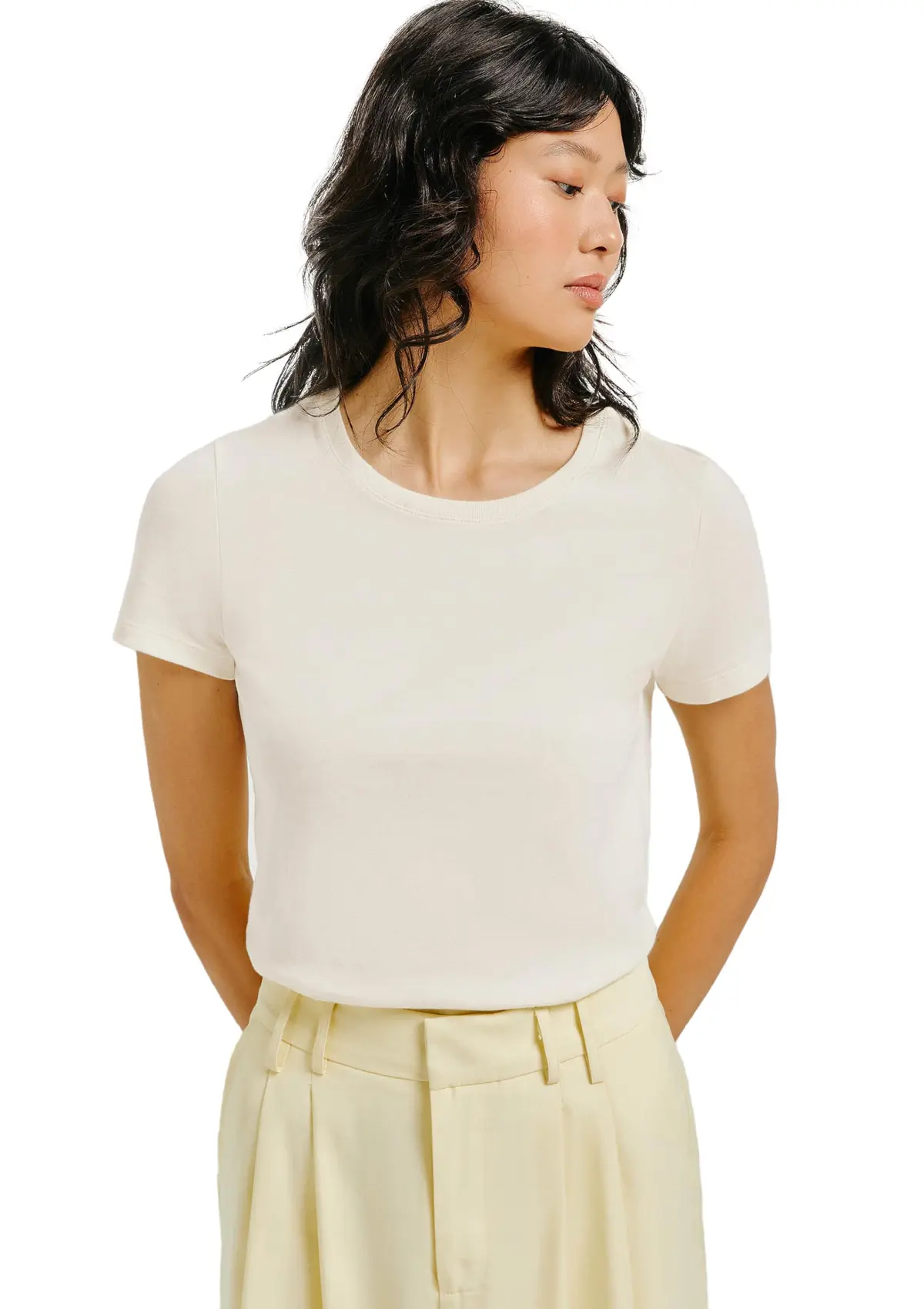 Camiseta Hering Feminina Slim World Gola U