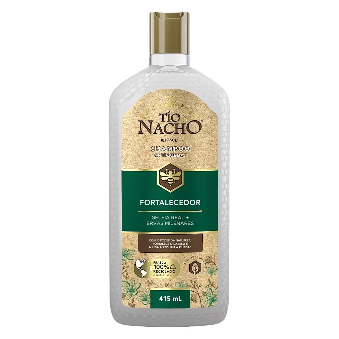 Tío Nacho Shampoo Fortalecedor Antiqueda Natural com Geleia Real e Ervas Milenares – Fortalecimento Capilar, Controle da Oleosidade e Prevenção da Queda 415ml - 1