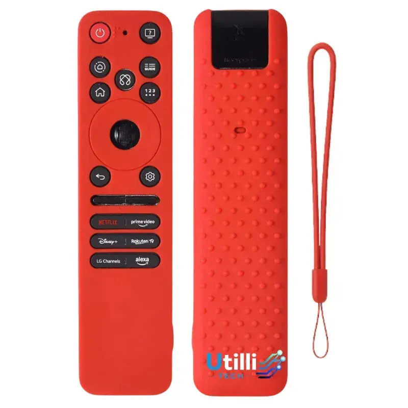 Capa de Silicone Brilha no Escuro para Controle LG MR25GA Vermelha com Aro