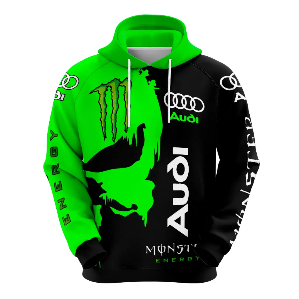 Moletom Casaco Blusa 100% Poliéster Audi Moto GP Formula 1 Monster Caveira Sublimado Esportivo