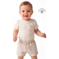 Infantil - Conjunto Menino Curto Malha Tricô Colorittá Bege