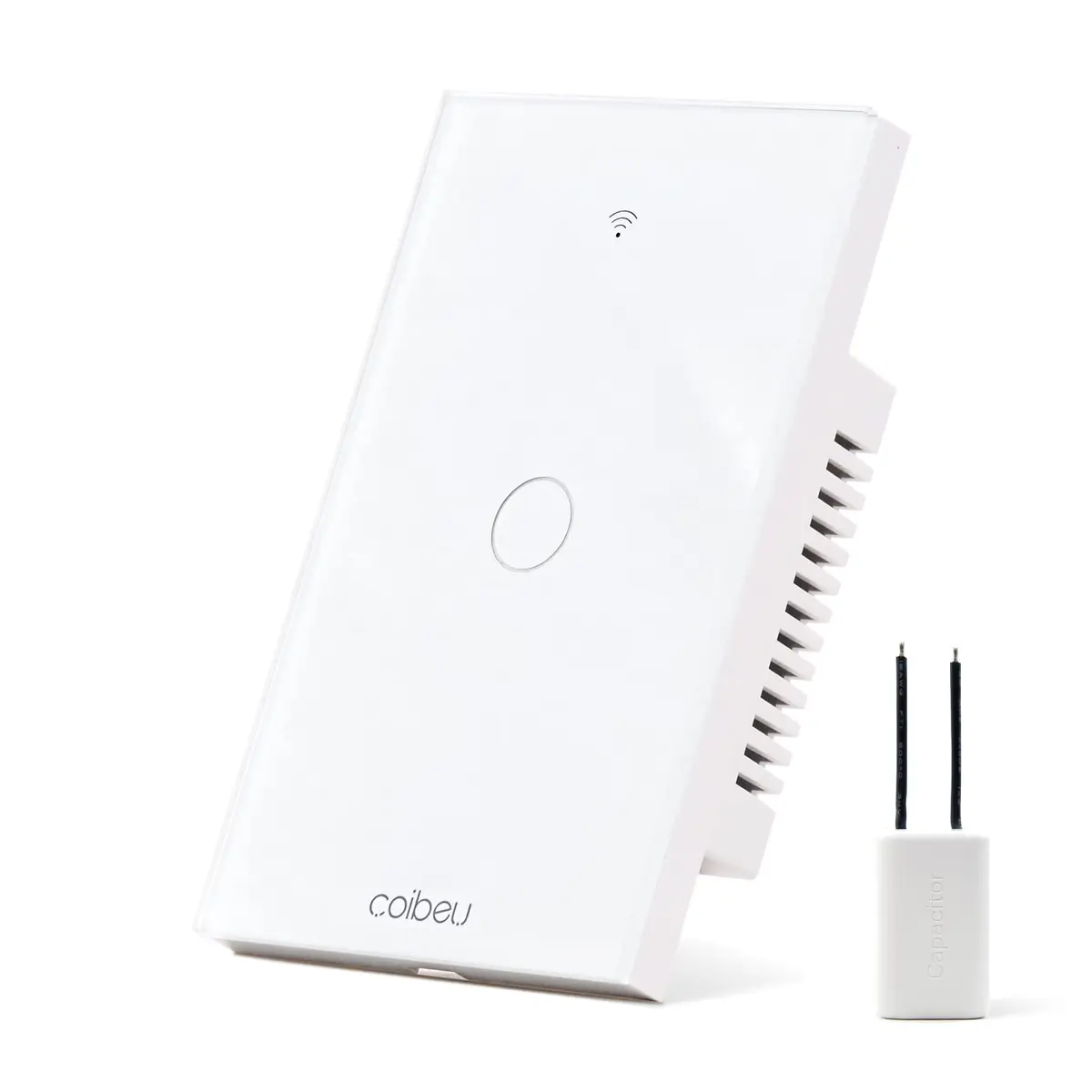 Interruptor Inteligente WiFi, Interruptor Smart Sem Fio Doméstico Multifuncional, Controle Remoto de Eletrodomésticos Por Celulares, Controle Por Voz, Branco, 1 Botao, sem neutro
