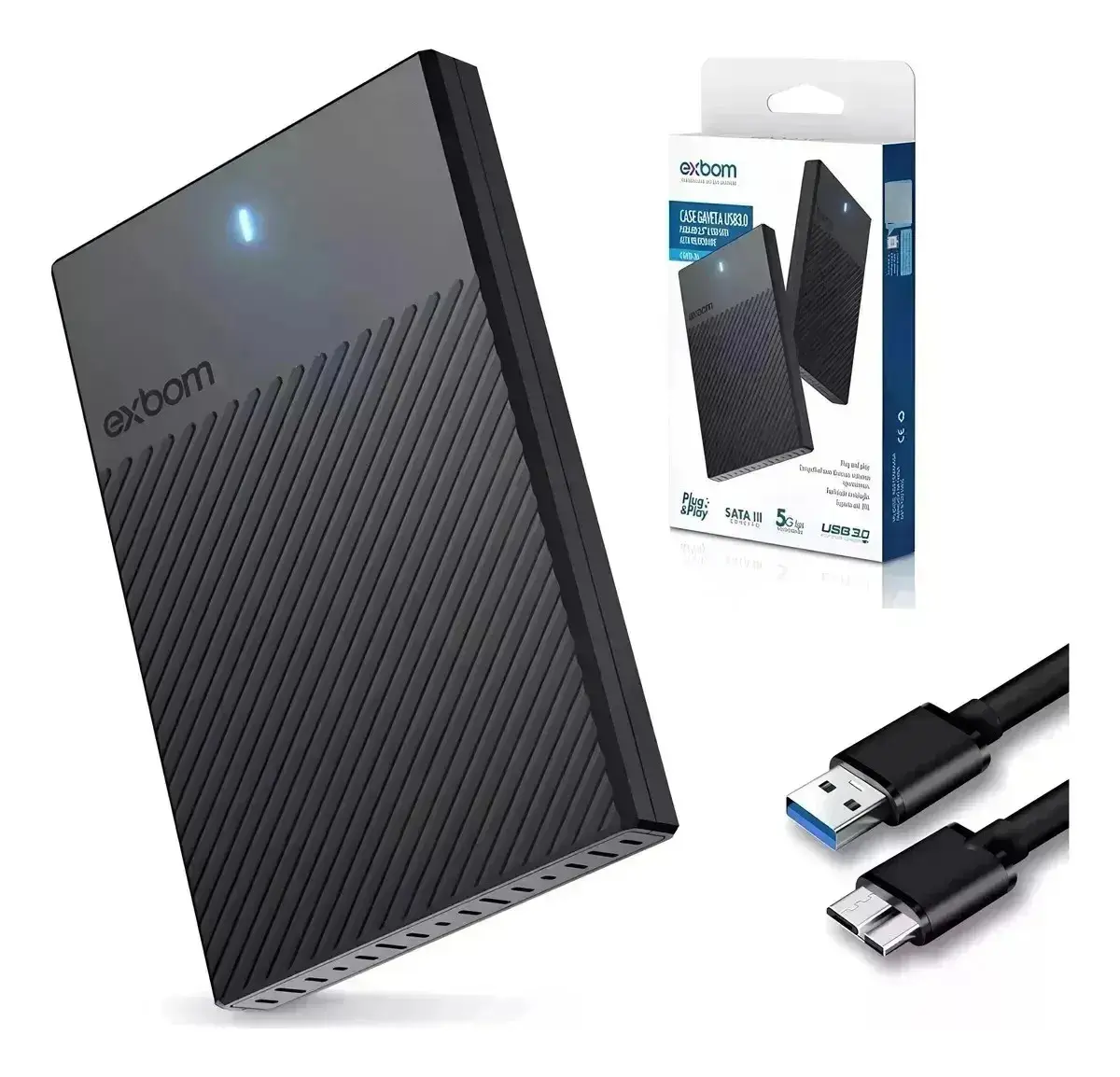 Disco Rígido Externo Exbom 1TB USB 3.0 para Notebook PS4 Xbox