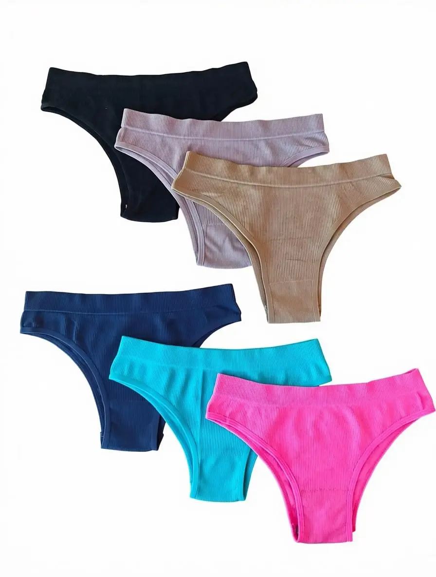 Kit 10 Calcinhas Canelada Feminina Conforto em Poliamida Segunda Pele Não Marca DTH Store - 1