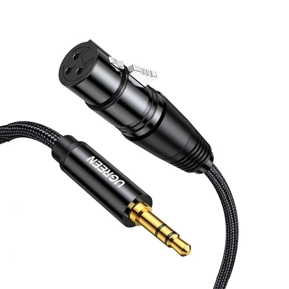 MPOWER Cabo de Áudio Auxiliar Microfone 3.5mm para Xlr Fêmea 2 Metros Núcleo do Fio de Cobre Alta Sensibilidade Conector Banhado a Ouro